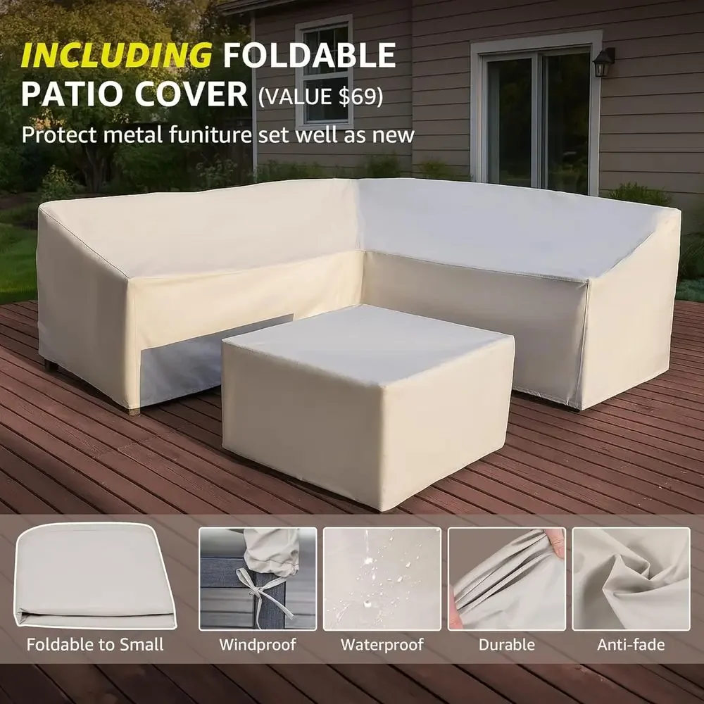 Special Offer6-Piece Outdoor Metal Patio L-Shape Sectional Sofa Set With 6.5 Shale Cushions And High-Back Hand-Brushed Black Fin
Special Offer6-Piece Outdoor Metal Patio L-Shape Sectional Sofa Set With 6.5 Shale Cushions And High-Back Hand-Brushed Black Fin