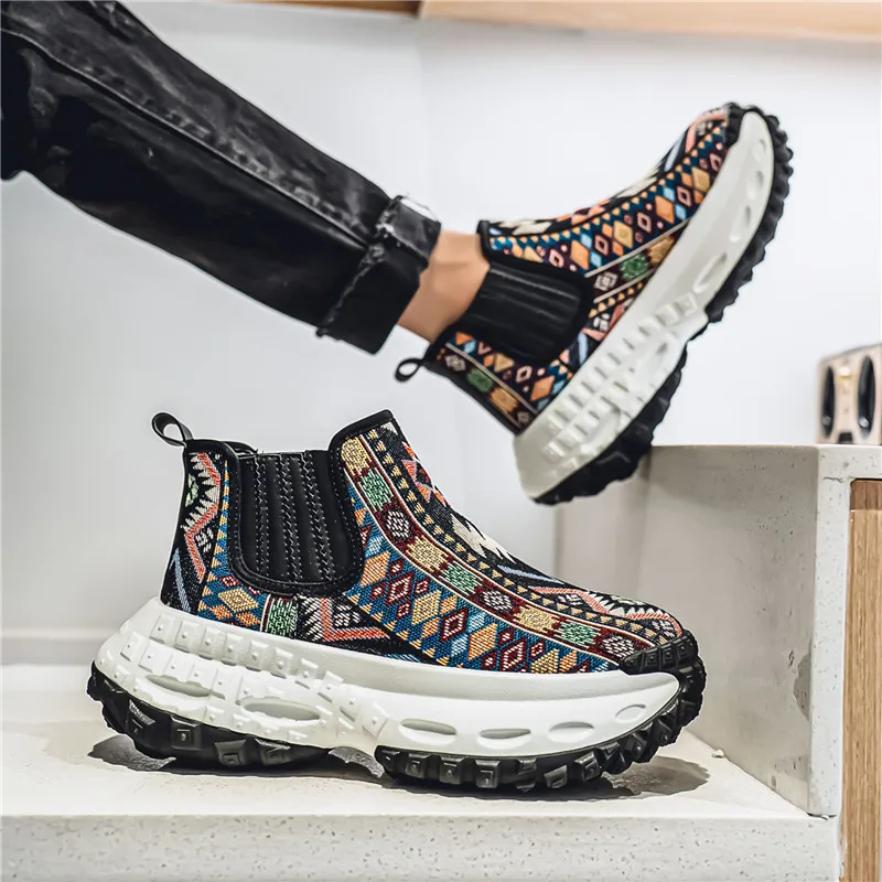 Autumn High Top Trend Sneakers Man Platform Shoes Personality Printing Men's Designers Shoes Comfort Slip-On Casual Sneaker Male
Autumn High Top Trend Sneakers Man Platform Shoes Personality Printing Men's Designers Shoes Comfort Slip-On Casual Sneaker Male