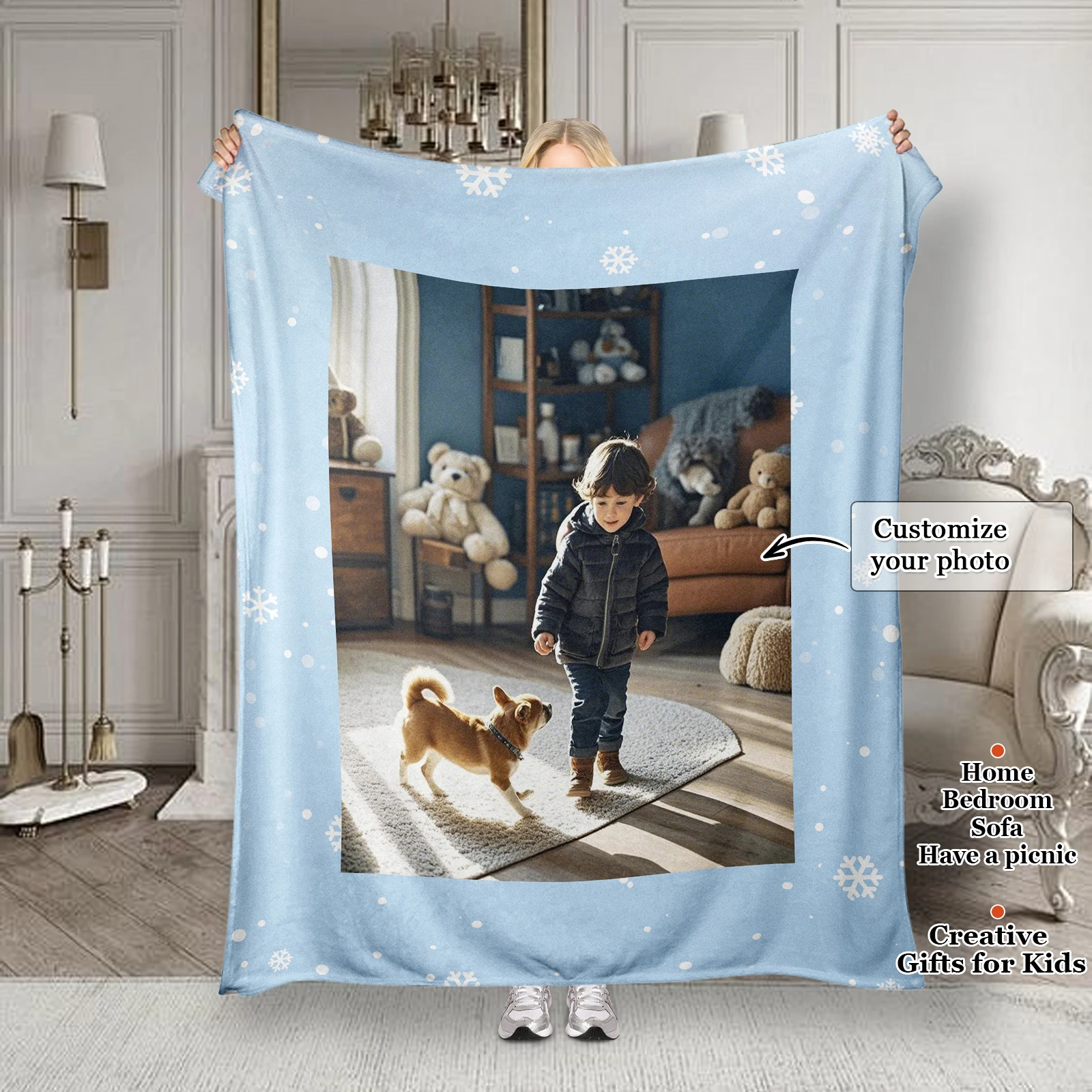 Exclusive Family Memory Customized Blanket Kids play with Shiba Inu Happy Moments Birthday Gift for Kids Sofa Bedroom Available
Exclusive Family Memory Customized Blanket Kids play with Shiba Inu Happy Moments Birthday Gift for Kids Sofa Bedroom Available