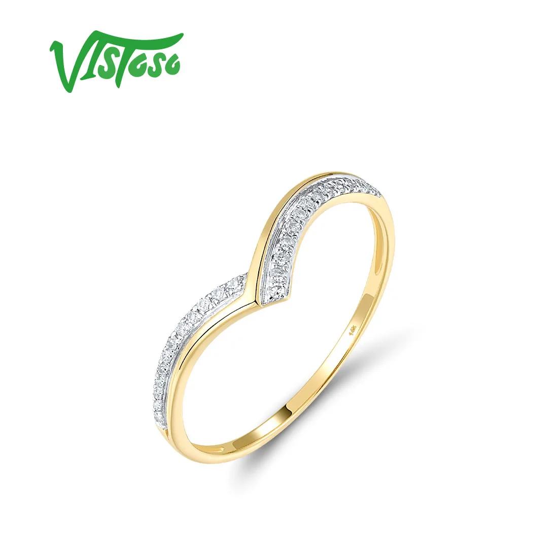 VISTOSO Real 14K 585 Yellow Gold Ring For Women Sparkling Diamond Delicate Daily Wear Wedding Engagement Chic Fine Jewelry
VISTOSO Real 14K 585 Yellow Gold Ring For Women Sparkling Diamond Delicate Daily Wear Wedding Engagement Chic Fine Jewelry