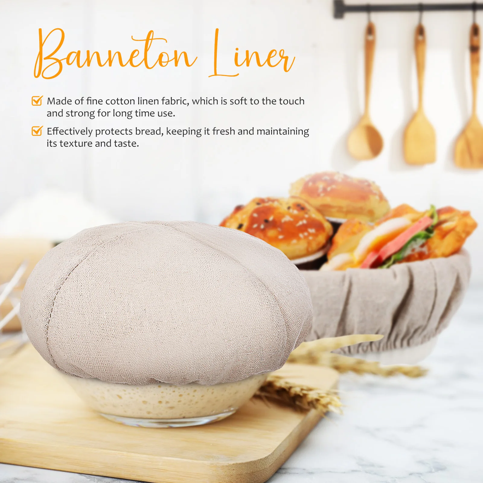 4 pcs Bread Basket Liner 25x8cm Round Washable Baking Tool Sourdough Cover Liner Bread Cloth for for Rising
4 pcs Bread Basket Liner 25x8cm Round Washable Baking Tool Sourdough Cover Liner Bread Cloth for for Rising