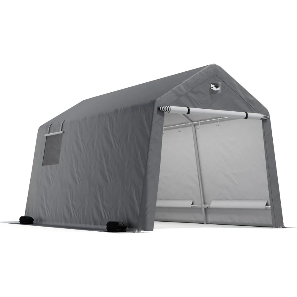 7x12 Outdoor Portable Storeage Shed with 1 Roll Up Zipper Door, Waterproof Storage Shed for Bike and Motorcycle, Silver Grey
7x12 Outdoor Portable Storeage Shed with 1 Roll Up Zipper Door, Waterproof Storage Shed for Bike and Motorcycle, Silver Grey