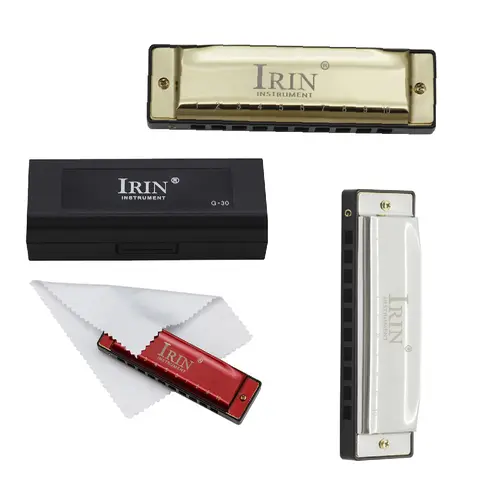 IRIN 10 Holes 20 G Tone Harmonica with Case Jazz Band Mouth Organ Children Adults Beginners Musical Gift