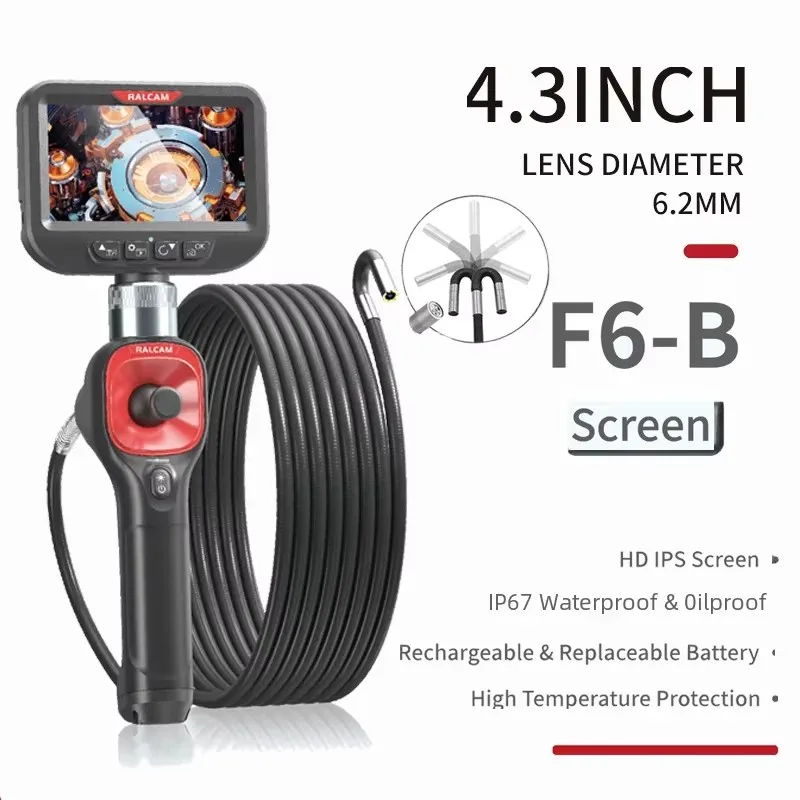 RALCAM F606B 360° ° Вращающийся 4,3-дюймовый эндоскоп 6 мм 1080P Full HD, визуальный зонд для промышленного осмотра
RALCAM F606B 360° ° Вращающийся 4,3-дюймовый эндоскоп 6 мм 1080P Full HD, визуальный зонд для промышленного осмотра