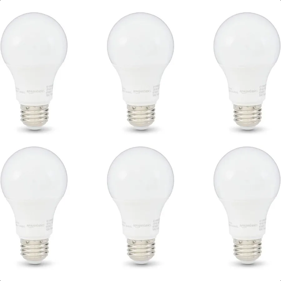 A19 LED Light Bulbs 60 Watt Equivalent Energy Efficient 9W E26 Standard Base Soft White 2700K Dimmable 10 000 Hour Lifetime 6Pa
A19 LED Light Bulbs 60 Watt Equivalent Energy Efficient 9W E26 Standard Base Soft White 2700K Dimmable 10 000 Hour Lifetime 6Pa