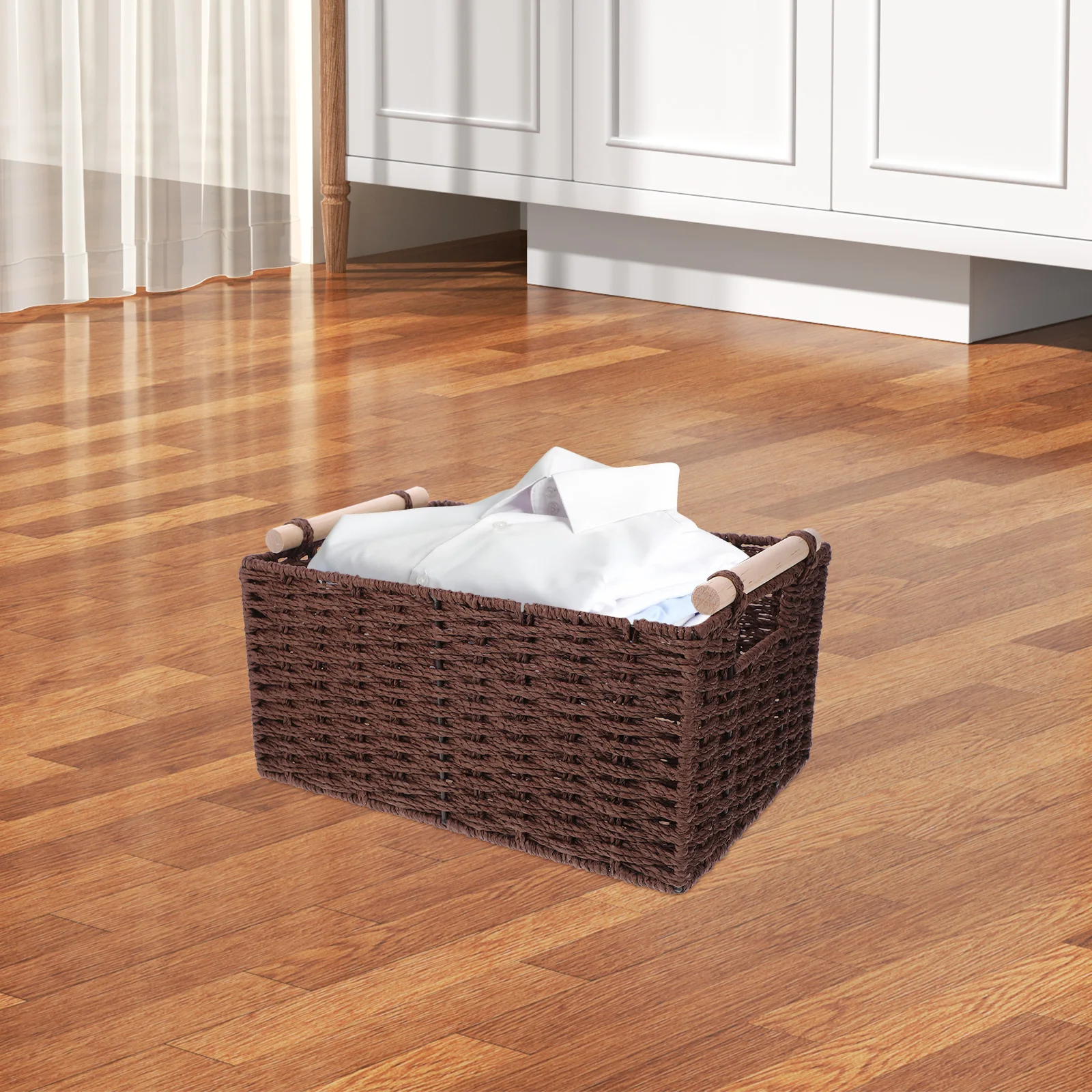 Multi Functional Woven Storage Basket Desktop Organizer Home Office Toys Clothes Space Saving Cloth Lined
Multi Functional Woven Storage Basket Desktop Organizer Home Office Toys Clothes Space Saving Cloth Lined