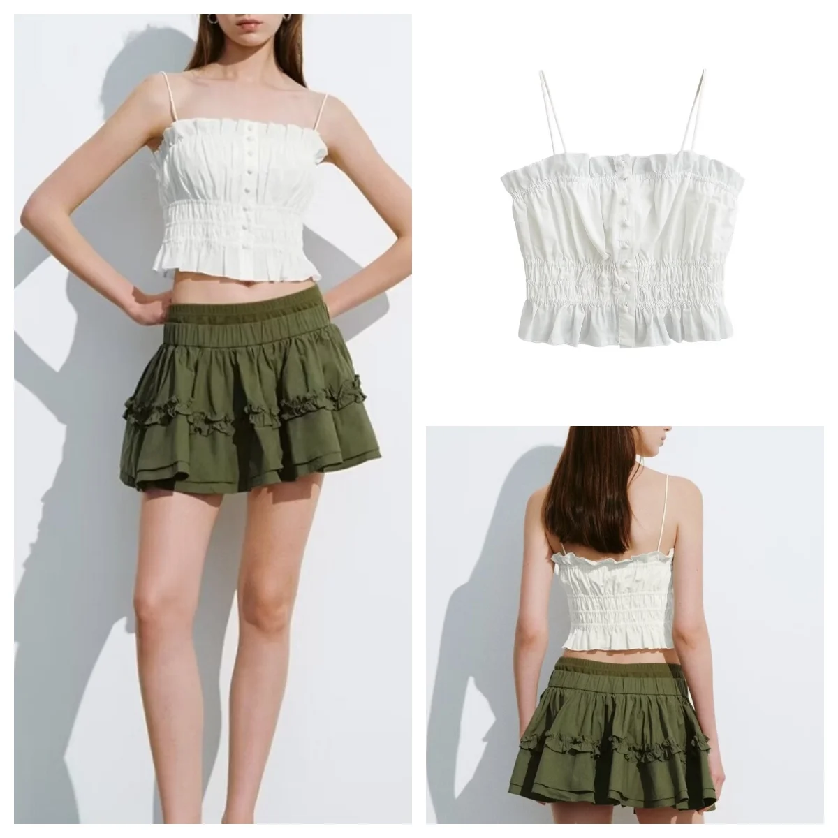 French sweet girl ear edge slim camisole vest for women in summer pure desire sexy short outer wear small vest
French sweet girl ear edge slim camisole vest for women in summer pure desire sexy short outer wear small vest