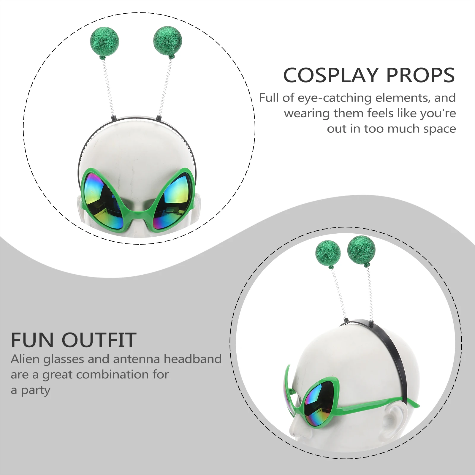 6pcs Funny Glasses Hair Headbands Saucer Man Headdress Festival Accessories Costume Party Props Green Ball Plastic Cool 
6pcs Funny Glasses Hair Headbands Saucer Man Headdress Festival Accessories Costume Party Props Green Ball Plastic Cool
