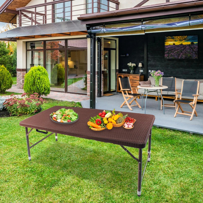 4ft Rattan Folding Table For Indoor Outdoor Portable Foldable Table Rattan Plaited Brown Easy Folding And Carrying Brown
4ft Rattan Folding Table For Indoor Outdoor Portable Foldable Table Rattan Plaited Brown Easy Folding And Carrying Brown