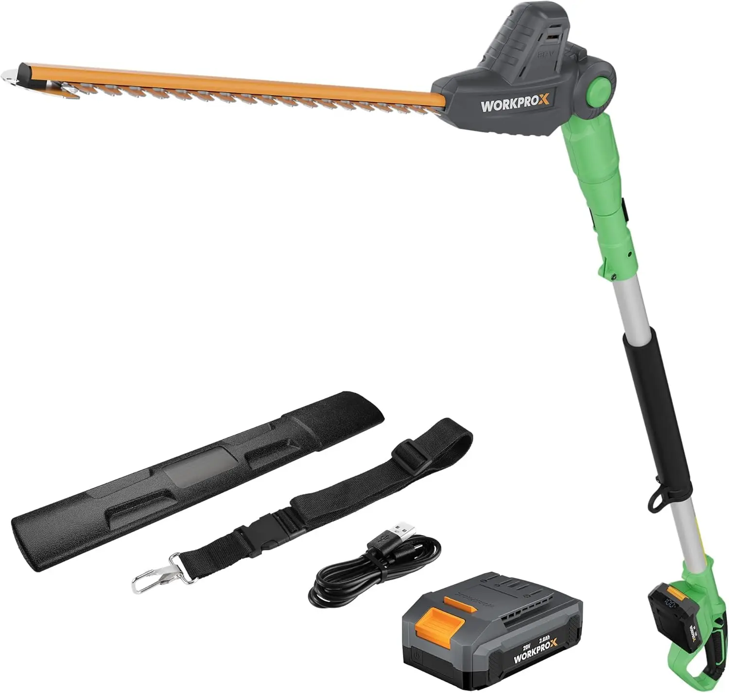 X 20V Cordless Pole Hedge Trimmer, 9.2-Feet Reach, 11 Rotating Head, Electric Hedge Trimmer With Extension Pole, Great For
X 20V Cordless Pole Hedge Trimmer, 9.2-Feet Reach, 11 Rotating Head, Electric Hedge Trimmer With Extension Pole, Great For