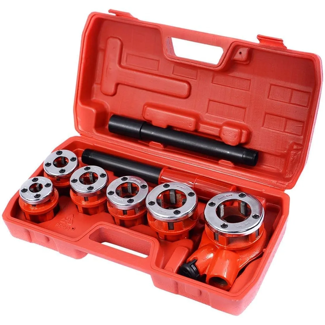 Ratchet Pipe Threader Kit Set with 6 Dies, Portable Manual Threading Tool for Pipes, Ergonomic Design, Durable Cast Iron Head
Ratchet Pipe Threader Kit Set with 6 Dies, Portable Manual Threading Tool for Pipes, Ergonomic Design, Durable Cast Iron Head