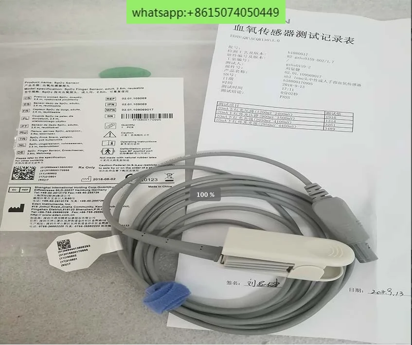 EDAN original ECG monitor blood oxygen probe 6-pin double-slot Remo connector adult integrated finger clip type
EDAN original ECG monitor blood oxygen probe 6-pin double-slot Remo connector adult integrated finger clip type