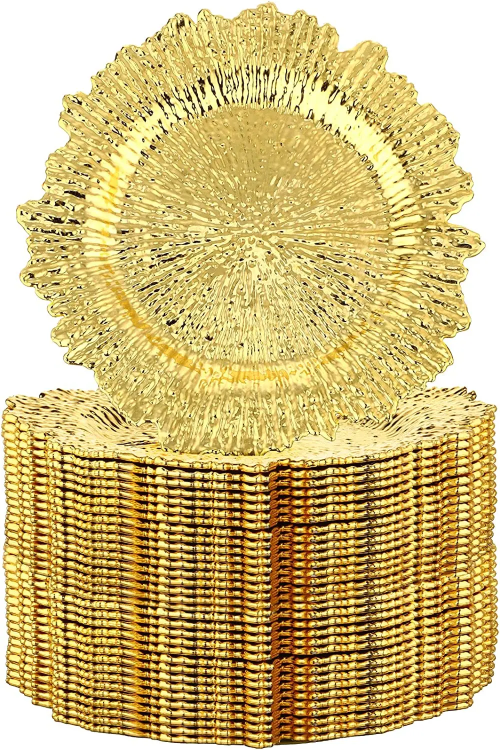 100 pcs 13 inch Gold Charger Plates,Round Plastic Reef Plate Chargers for Dinner Plates,Wedding,Party Elegant Decoration
100 pcs 13 inch Gold Charger Plates,Round Plastic Reef Plate Chargers for Dinner Plates,Wedding,Party Elegant Decoration