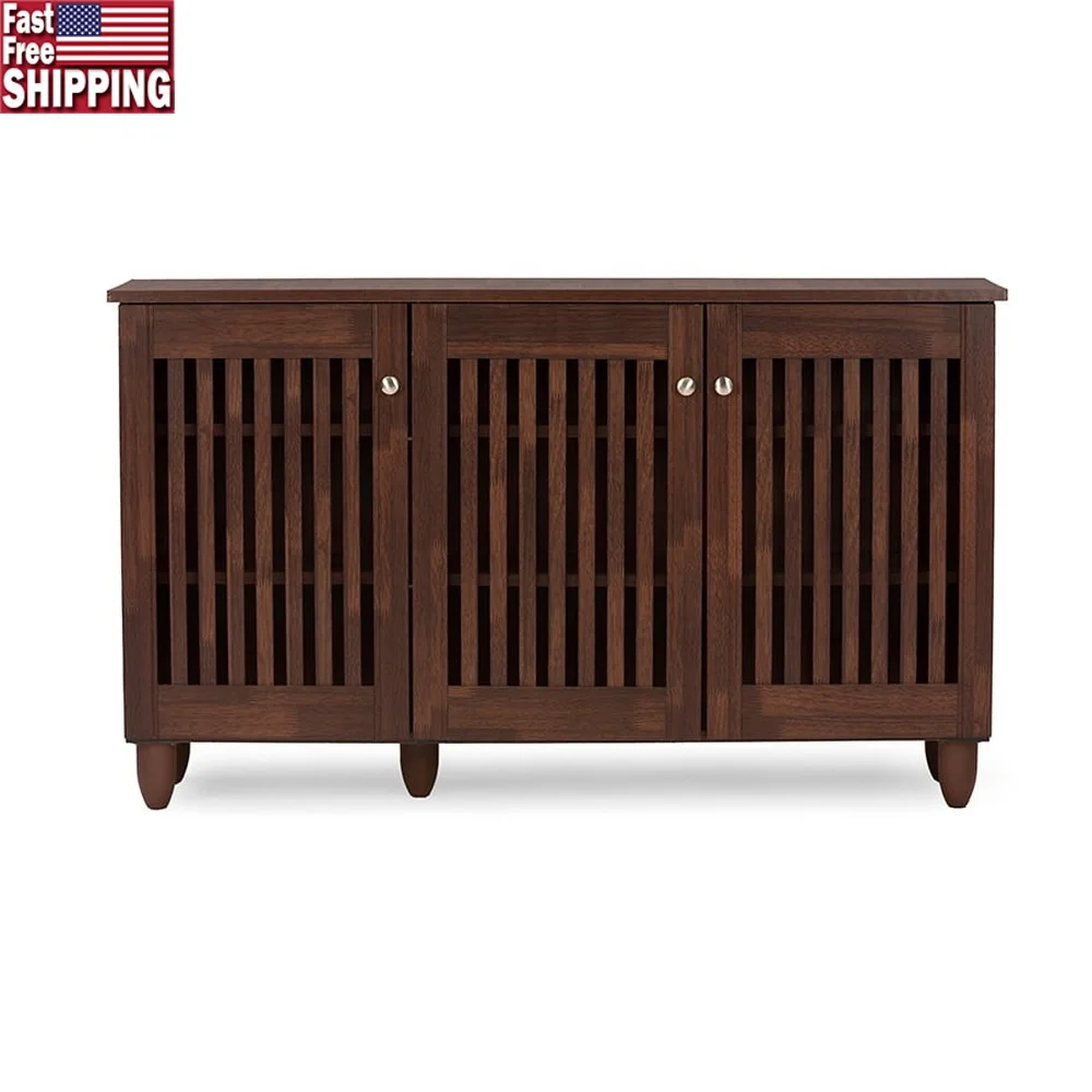 Modern 3-Door Wooden Shoe Storage Cabinet Oak Brown Stylish Entryway Organizer 12 Pairs with Magnetic Closure PVC Legs Mold Free
Modern 3-Door Wooden Shoe Storage Cabinet Oak Brown Stylish Entryway Organizer 12 Pairs with Magnetic Closure PVC Legs Mold Free