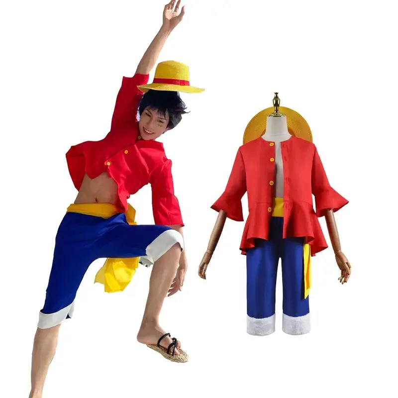 Anime Monkey D Luffy Cosplay Costumes ONE PIC Sun God Luffy Cosplay Red Suits Hat Halloween Carnival Costume For Adult Kids
Anime Monkey D Luffy Cosplay Costumes ONE PIC Sun God Luffy Cosplay Red Suits Hat Halloween Carnival Costume For Adult Kids