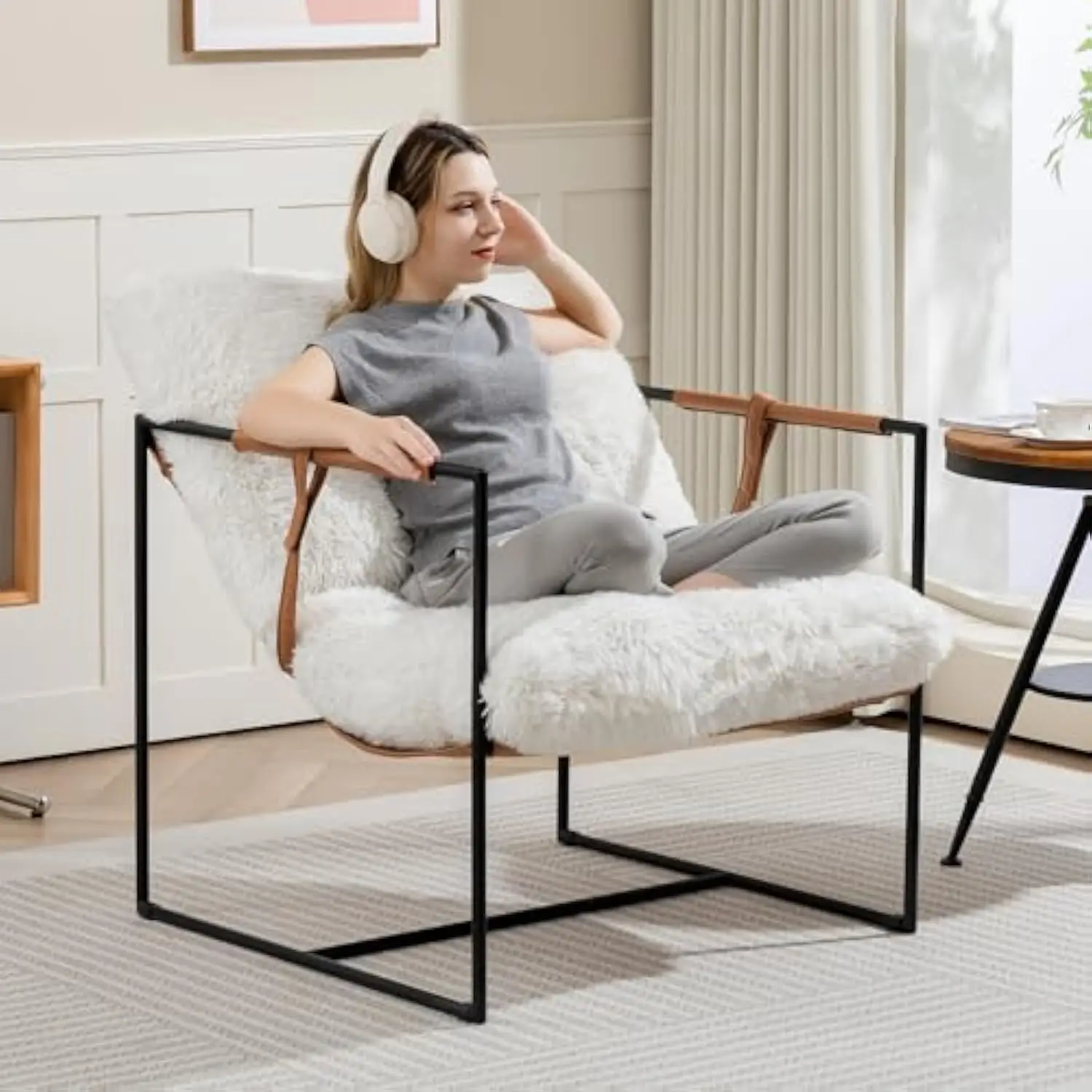 Accent Chair, Fluffy Living Room Chair Arm Chair Big Sitting Area Cross Legged Armchair with Foam Cushioning, Reading Chair, Be
Accent Chair, Fluffy Living Room Chair Arm Chair Big Sitting Area Cross Legged Armchair with Foam Cushioning, Reading Chair, Be