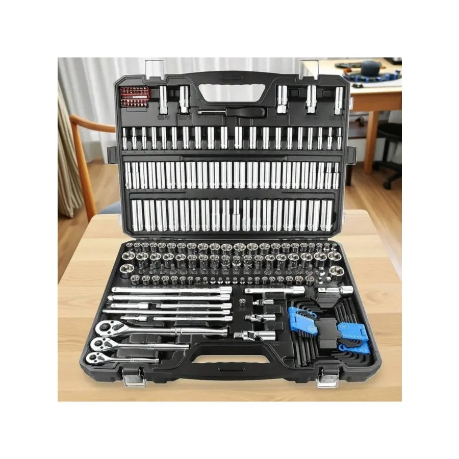 46-Piece Chrome Vanadium Steel Socket Wrench Set, Universal Automotive Repair Tool Box With Ratchet And Extension Bar, Durable
46-Piece Chrome Vanadium Steel Socket Wrench Set, Universal Automotive Repair Tool Box With Ratchet And Extension Bar, Durable