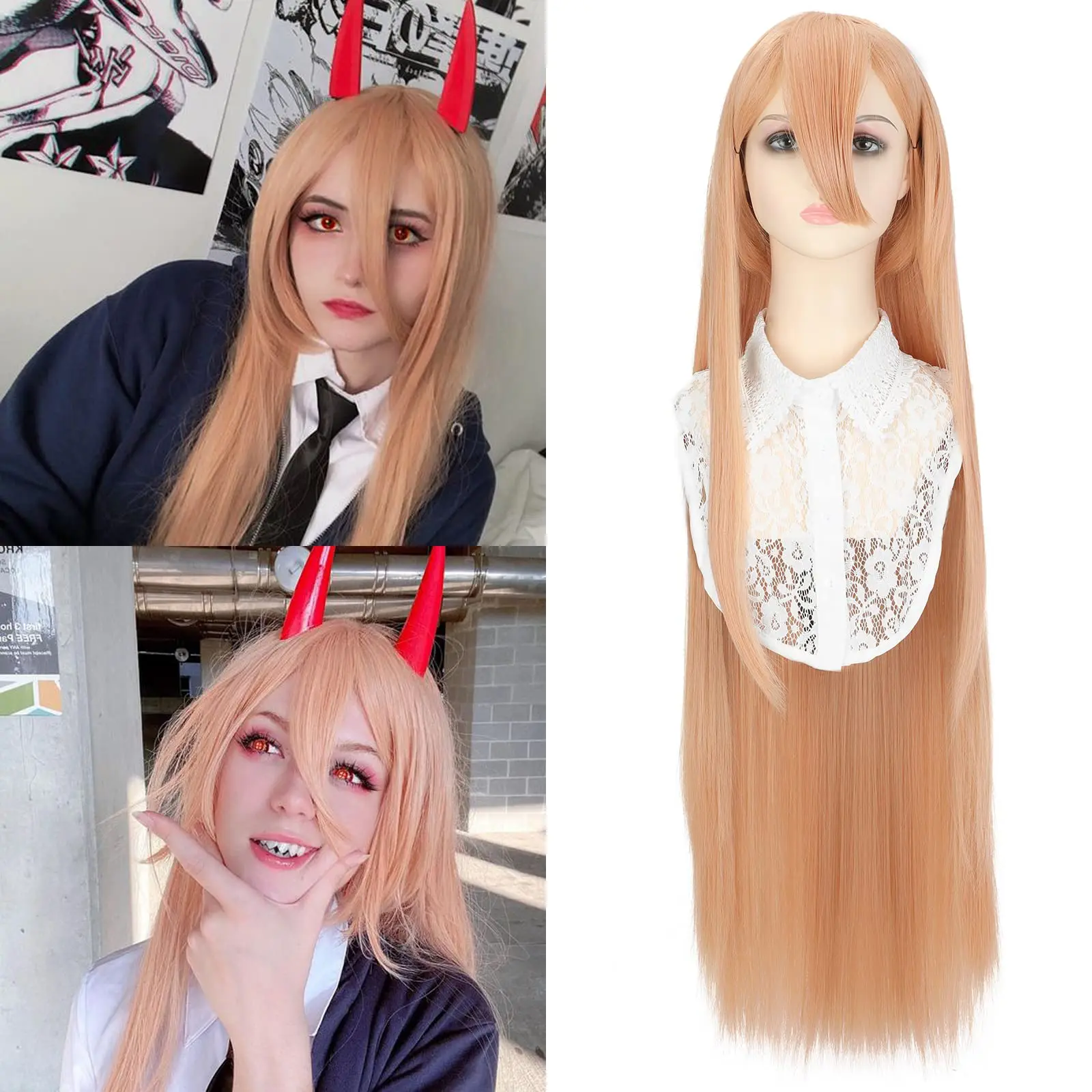 XBWIG Power Cosplay Wigs for Chainsaw Man Anime Costume Light Orange/Grapefruit color Straight Long Hair Wig with Bangs Female
XBWIG Power Cosplay Wigs for Chainsaw Man Anime Costume Light Orange/Grapefruit color Straight Long Hair Wig with Bangs Female