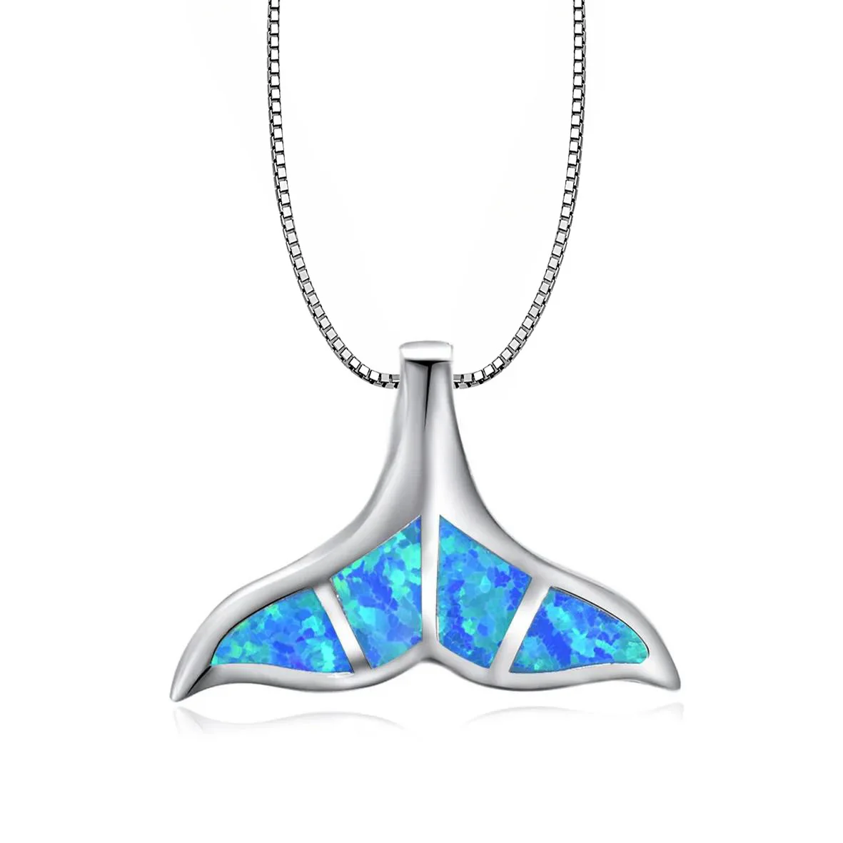 Whale Tail Pendant Necklace with Blue Synthetic Opal, Dainty Silver Color Ocean Jewelry for Women, Elegant Christma Gift for Her
Whale Tail Pendant Necklace with Blue Synthetic Opal, Dainty Silver Color Ocean Jewelry for Women, Elegant Christma Gift for Her