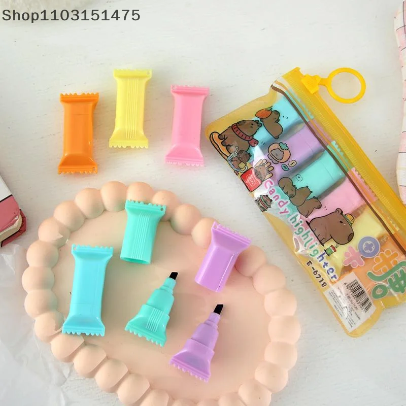 Large Capacity Brightly-Hued Student Highlighters, 6PCS Capybara Cartoon Style Thick Markers
Large Capacity Brightly-Hued Student Highlighters, 6PCS Capybara Cartoon Style Thick Markers