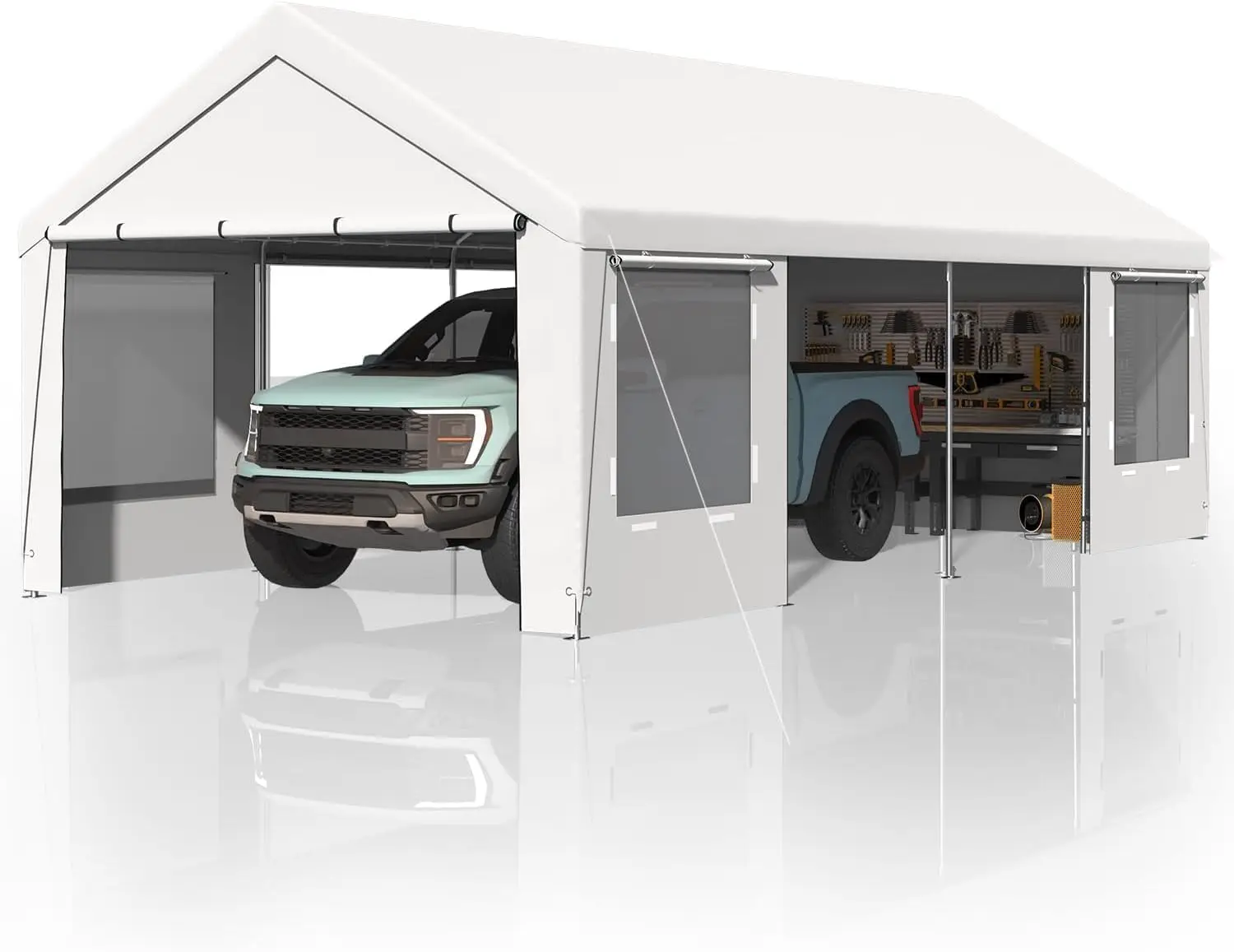 Carport, 12 x 24 FT Heavy Duty Carport with Roll-up Windows,Portable Garage with Removable Sidewalls, Car Canopy with Sandbags a
Carport, 12 x 24 FT Heavy Duty Carport with Roll-up Windows,Portable Garage with Removable Sidewalls, Car Canopy with Sandbags a
