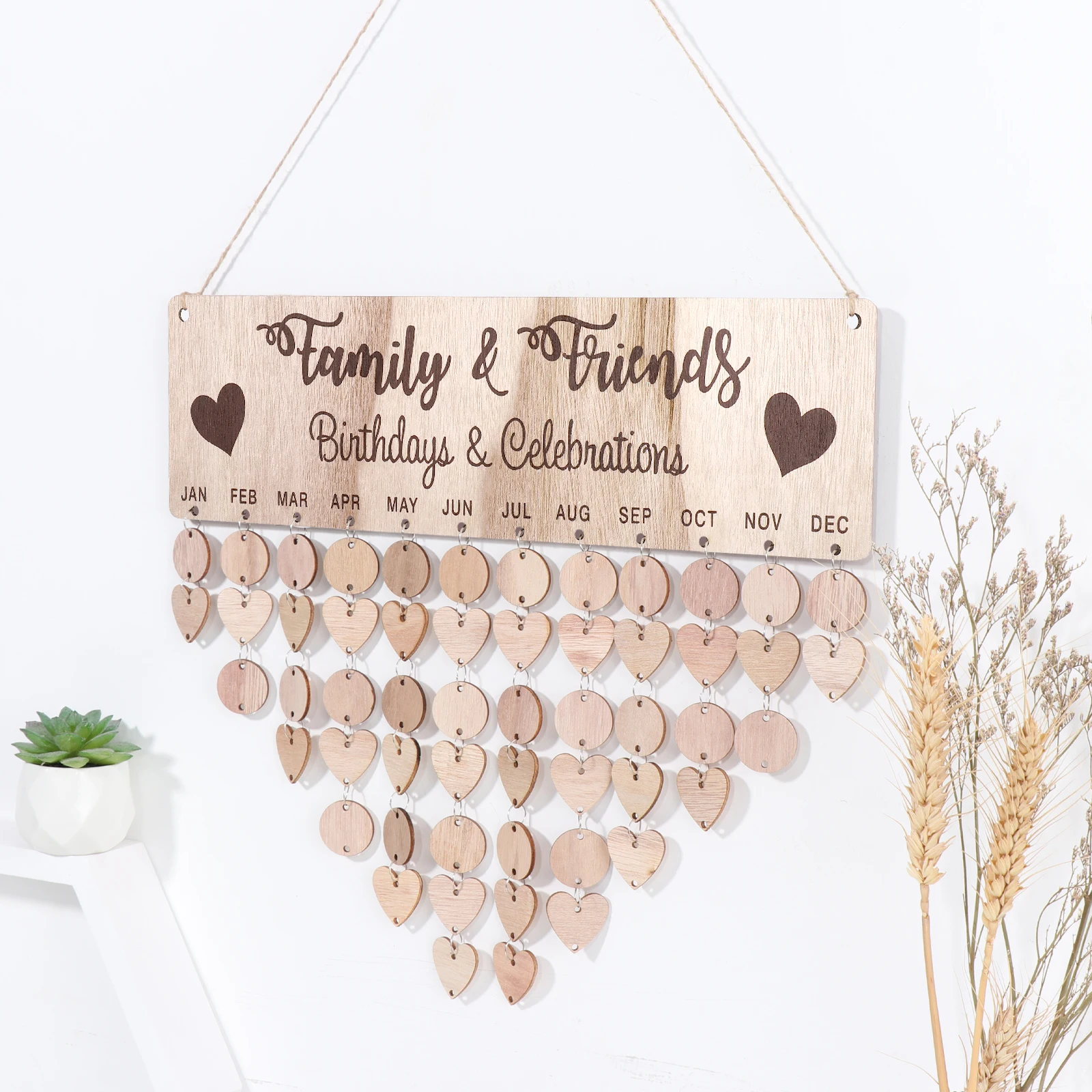 Wooden Calendar Hanging Tag 50 Rounds 50 Hearts Wall Dates Remember Small Calendars DIY ReminderVintage Style Decor Home Family
Wooden Calendar Hanging Tag 50 Rounds 50 Hearts Wall Dates Remember Small Calendars DIY ReminderVintage Style Decor Home Family