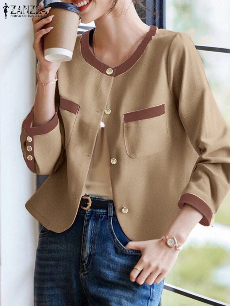 Spring Cardigan ZANZEA Women Elegant Long Sleeve Solid Work Blouse Casual Buttons Shirt Fashion Contrast Color Tops Thin Coats
Spring Cardigan ZANZEA Women Elegant Long Sleeve Solid Work Blouse Casual Buttons Shirt Fashion Contrast Color Tops Thin Coats