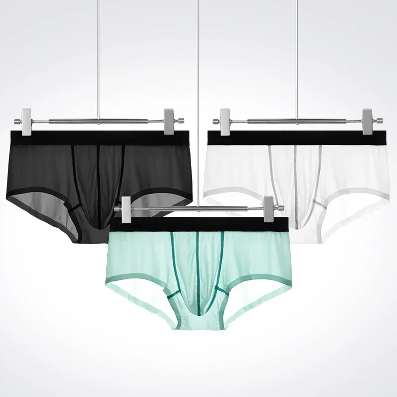 3pc Men's underwear, summer ultra-thin ice thread seamless briefs, men's transparent shorts
3pc Men's underwear, summer ultra-thin ice thread seamless briefs, men's transparent shorts