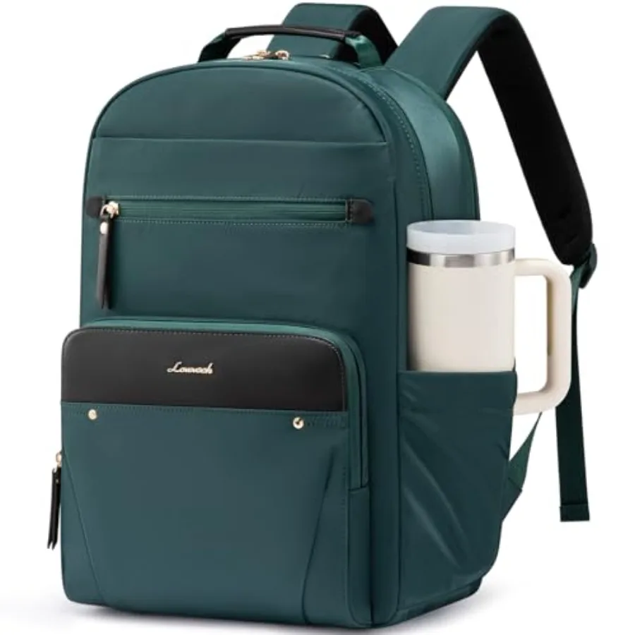 Laptop Backpack for Women with Leather Trim and Tumbler Pockets,"Work Backpack Purse, Travel Personal Item Bag, Carry On Busess
Laptop Backpack for Women with Leather Trim and Tumbler Pockets,"Work Backpack Purse, Travel Personal Item Bag, Carry On Busess