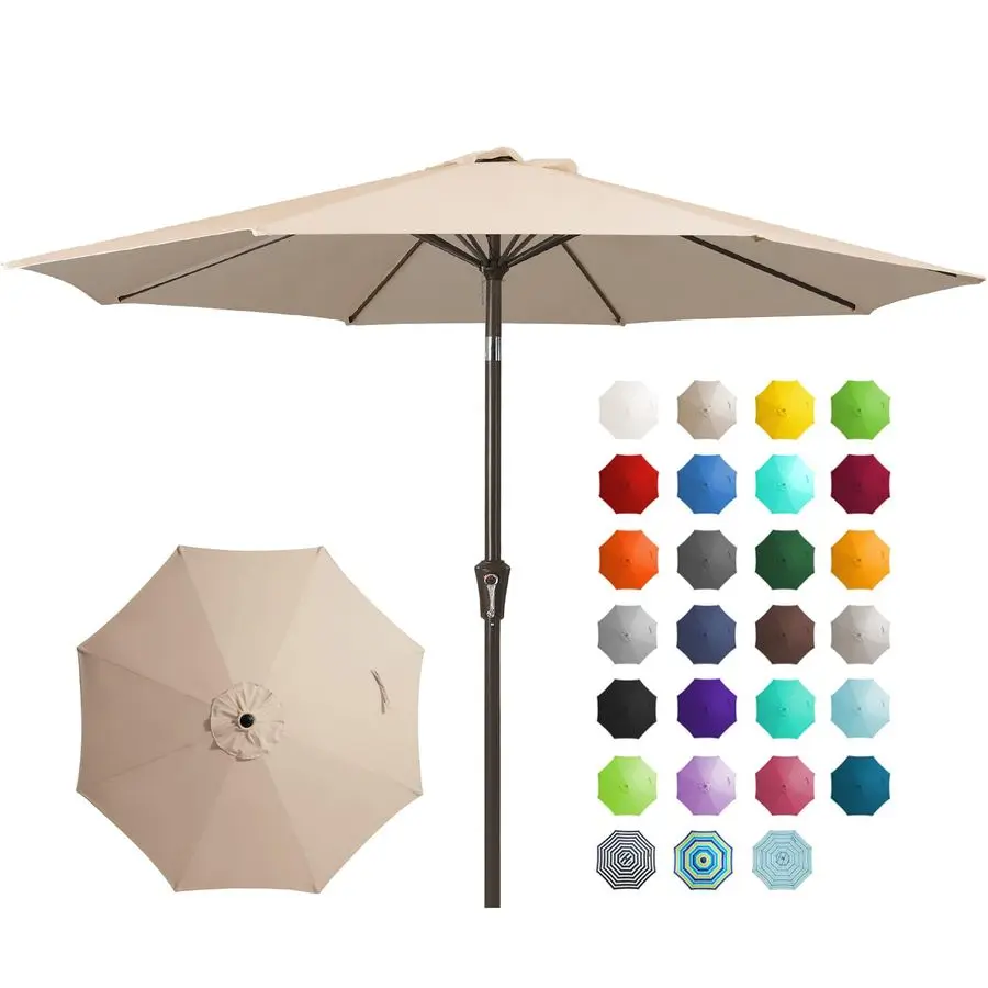 9FT Outdoor Patio Umbrella Outdoor Table Umbrella with Push Button Tilt and Crank, Market Umbrella 8 Sturdy Ribs UV Protection W
9FT Outdoor Patio Umbrella Outdoor Table Umbrella with Push Button Tilt and Crank, Market Umbrella 8 Sturdy Ribs UV Protection W