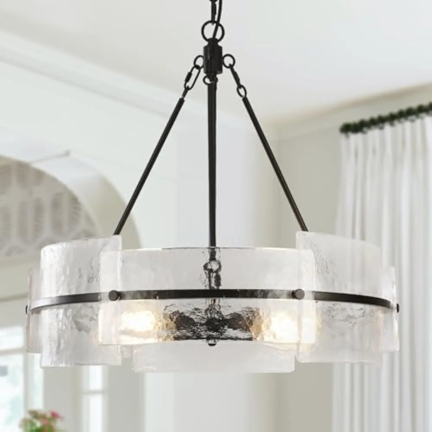 Black 22 Farmhouse Glass Chandelier - Modern Round Foyer Lighting Fixture for Dining Room, Kitchen Island, Bedroom, Living Room
Black 22 Farmhouse Glass Chandelier - Modern Round Foyer Lighting Fixture for Dining Room, Kitchen Island, Bedroom, Living Room