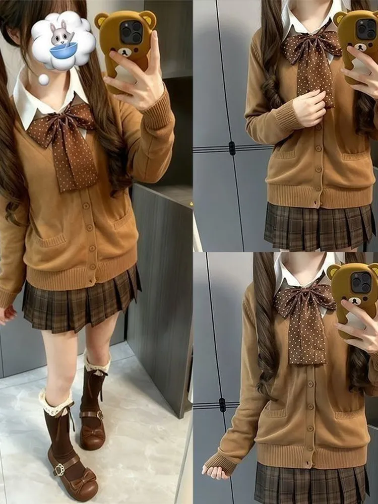 Original 2025 Soft Girl JK Uniform Plaid Skirt Set Knitted Long Sleeve Sweater College Style Autumn Winter Fashion Ensemble
Original 2025 Soft Girl JK Uniform Plaid Skirt Set Knitted Long Sleeve Sweater College Style Autumn Winter Fashion Ensemble