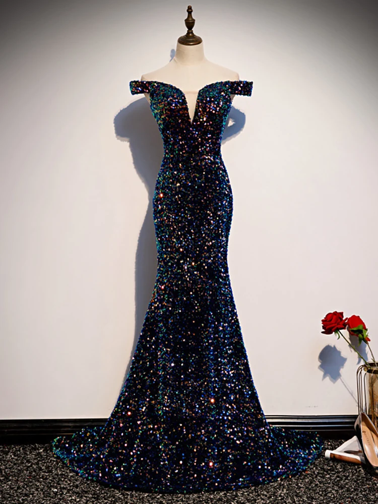 Elegant Evening Dresses for Women Luxury Shiny Party Long Gown Sequins Even Robe Femme Wedding Off Shoulder Formal Vestido
Elegant Evening Dresses for Women Luxury Shiny Party Long Gown Sequins Even Robe Femme Wedding Off Shoulder Formal Vestido