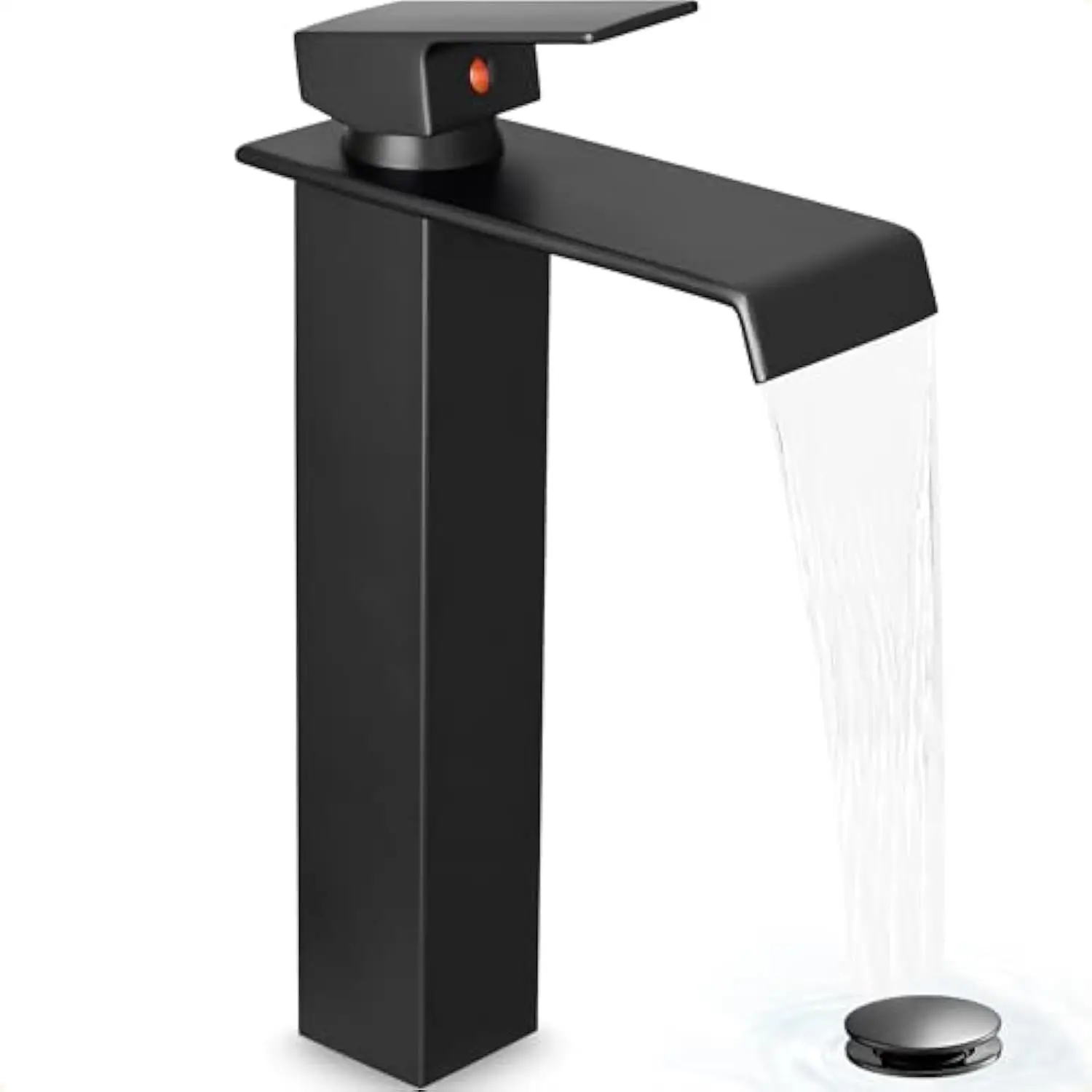 Brass Vessel Sink Faucet Black Waterfall Bathroom Faucet 1 Hole, Tall Bathroom Sink Faucet Single Handle, Modern Bathroom Fauce
Brass Vessel Sink Faucet Black Waterfall Bathroom Faucet 1 Hole, Tall Bathroom Sink Faucet Single Handle, Modern Bathroom Fauce