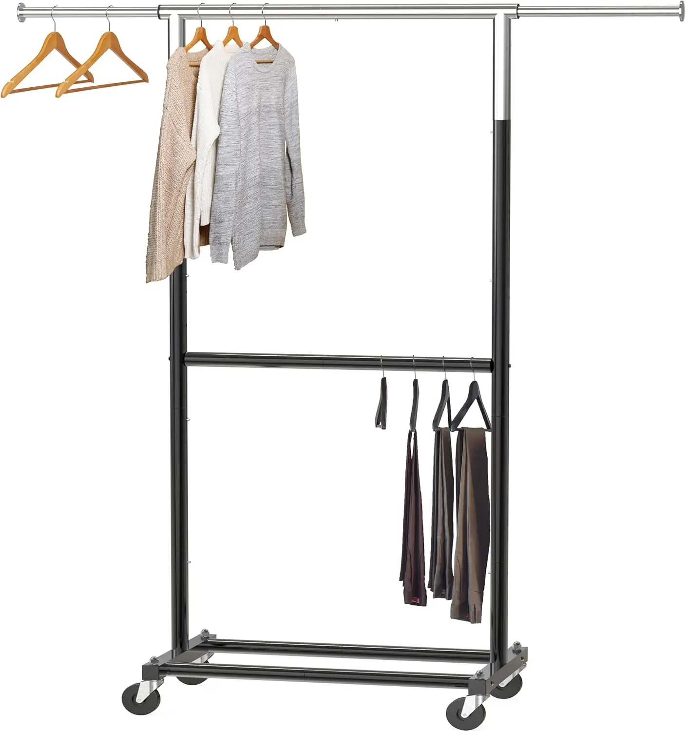 Double Rod Garment Rack, Black
Double Rod Garment Rack, Black
