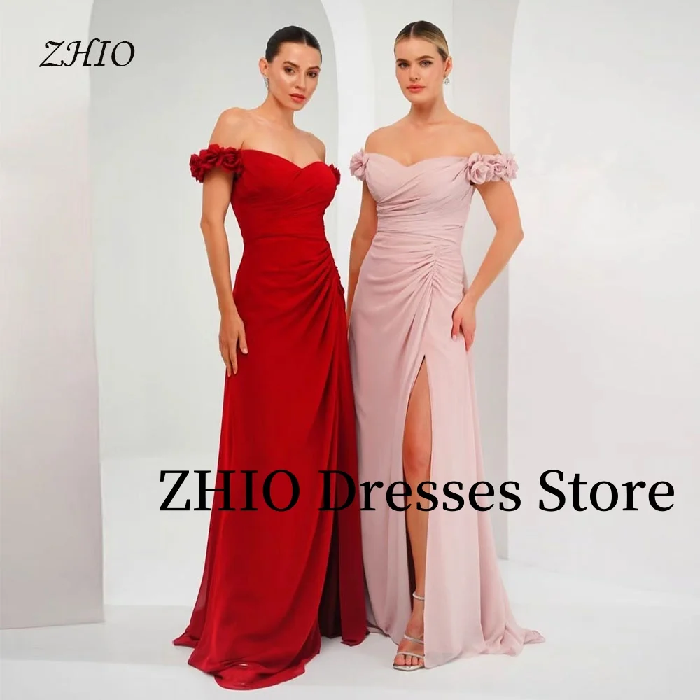 ZHIO Dark Red Evening Dresses Handmade Flowers Off the Shoulder Saudi Arabic Cocktail Dress Party Prom Gown Customized Elegant
ZHIO Dark Red Evening Dresses Handmade Flowers Off the Shoulder Saudi Arabic Cocktail Dress Party Prom Gown Customized Elegant