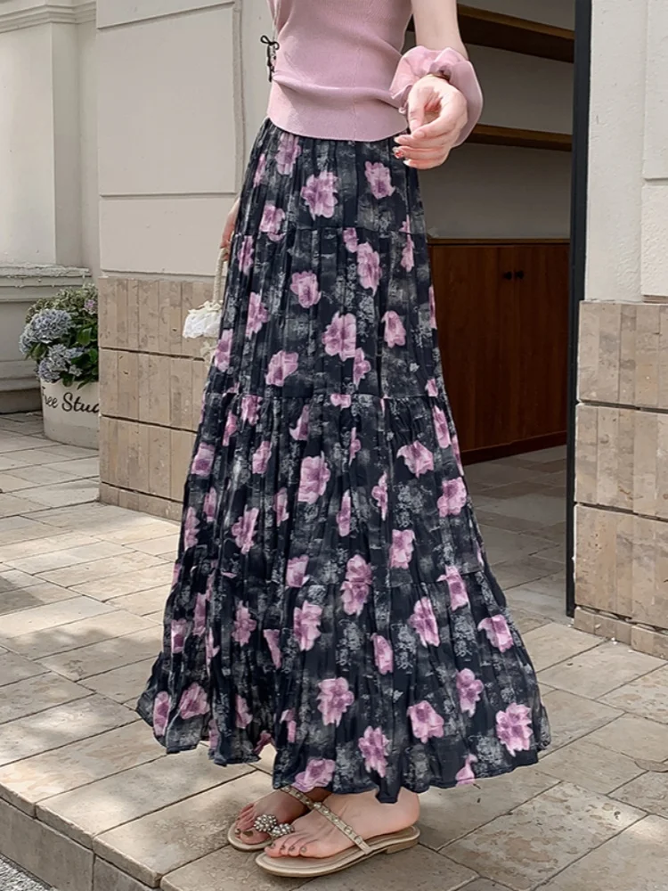 SMTHMA New Fashion Floral Midi Skirt For Women 2025 New Summer High-End Big Swing A-line Long Skirt
SMTHMA New Fashion Floral Midi Skirt For Women 2025 New Summer High-End Big Swing A-line Long Skirt