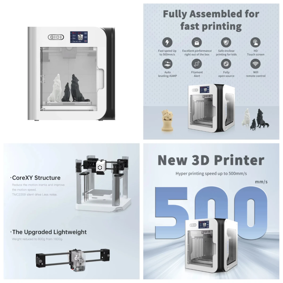 FL-QIDI TECH Wholesale X-Smart 3 High Speed 500mm/s Printing Size 180*180*170mm Automatic Levelling Fast FDM 3D Printer
FL-QIDI TECH Wholesale X-Smart 3 High Speed 500mm/s Printing Size 180*180*170mm Automatic Levelling Fast FDM 3D Printer