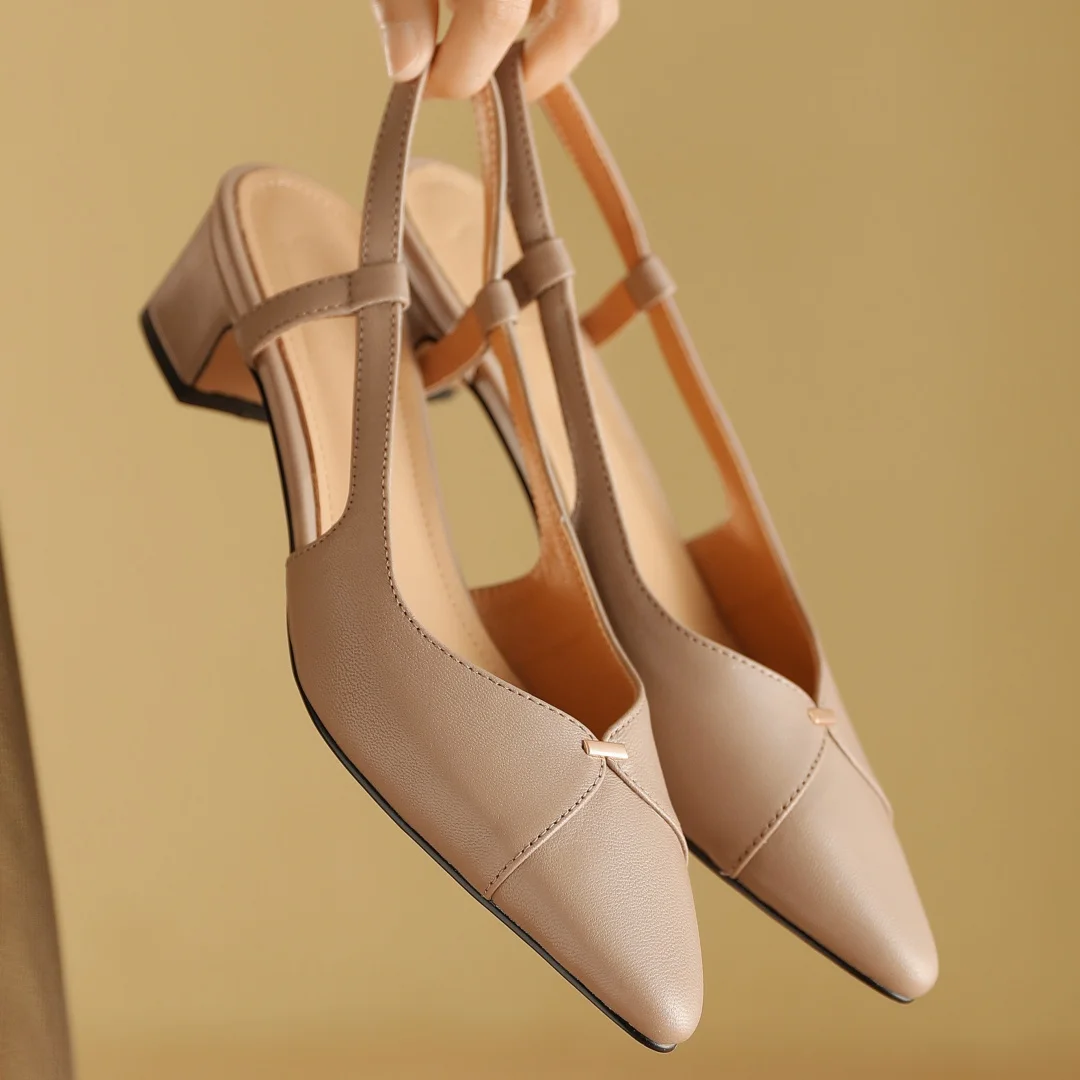 Women's sheepskin 4cm thick med heel pointed toe slingback sandals elegant ladies slim daily dress pumps heeled shoes for woman
Women's sheepskin 4cm thick med heel pointed toe slingback sandals elegant ladies slim daily dress pumps heeled shoes for woman