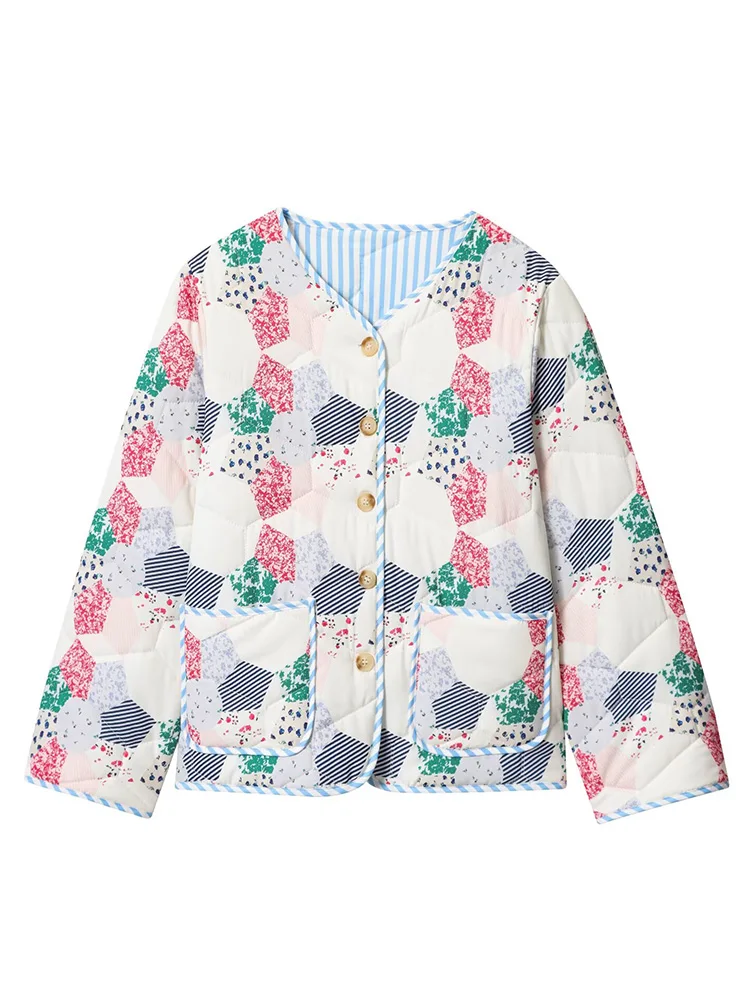 European style new women's fashion all-match temperament French design printed long-sleeved V-neck cotton coat
European style new women's fashion all-match temperament French design printed long-sleeved V-neck cotton coat