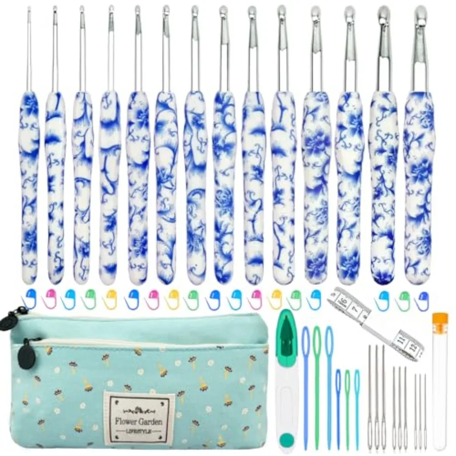 Набор крючков для вязания из 14 размеров (2.25-10 мм) с эргономичными ручками для рук с артритом, длинные крючки для вязания с чехлом
Набор крючков для вязания из 14 размеров (2.25-10 мм) с эргономичными ручками для рук с артритом, длинные крючки для вязания с чехлом