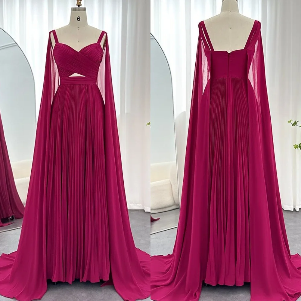 Customized Fashion Rose red Chiffon Evening Dress Elegant Strapless Spaghetti Straps Shawl Zipper Back Special Occasion Gowns
Customized Fashion Rose red Chiffon Evening Dress Elegant Strapless Spaghetti Straps Shawl Zipper Back Special Occasion Gowns