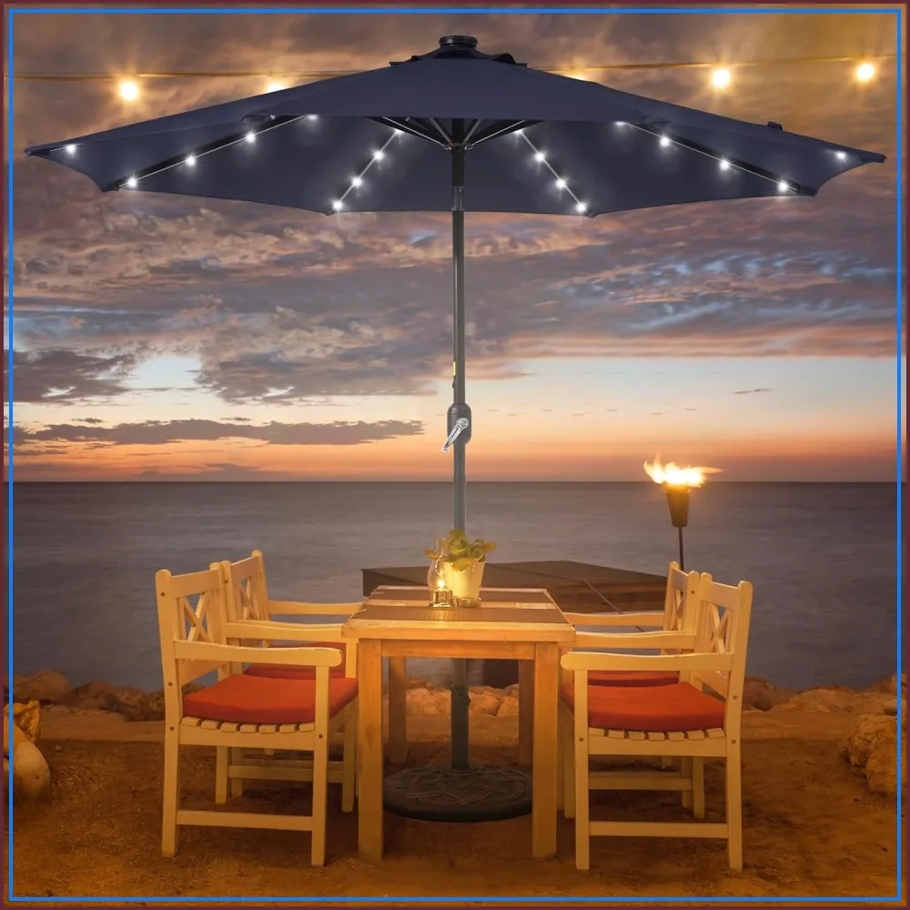 9ft Patio Umbrella with Solar Lights, 32 LED Lighted Umbrella with Tilt and Crank, 2-Year-Non-Fading, 8 Sturdy Ribs, for Pool Deck Garden Backyard
9ft Patio Umbrella with Solar Lights, 32 LED Lighted Umbrella with Tilt and Crank, 2-Year-Non-Fading, 8 Sturdy Ribs, for Pool Deck Garden Backyard