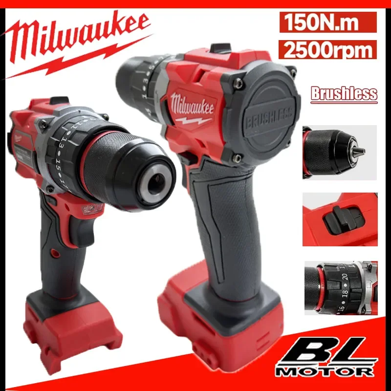 Маленькая электрическая дрель Milwaukee 150 Нм, бесщеточная аккумуляторная ударная дрель для декоративной команды, используется для электроинструмента с аккумулятором 18 В
Маленькая электрическая дрель Milwaukee 150 Нм, бесщеточная аккумуляторная ударная дрель для декоративной команды, используется для электроинструмента с аккумулятором 18 В