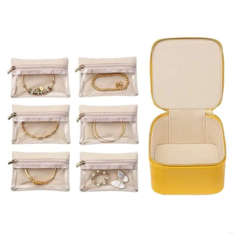 X4YA Портативный держатель для ювелирных изделий Чехол для хранения ювелирных изделий с карманами Удобная коробка для колец
X4YA Портативный держатель для ювелирных изделий Чехол для хранения ювелирных изделий с карманами Удобная коробка для колец