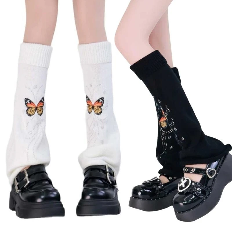 Aesthetic Butterfly Print Rhinestones Leg Warmers for Women Vintage Japanese Knit Boot Covers Footless Socks Streetwear 15UB
Aesthetic Butterfly Print Rhinestones Leg Warmers for Women Vintage Japanese Knit Boot Covers Footless Socks Streetwear 15UB