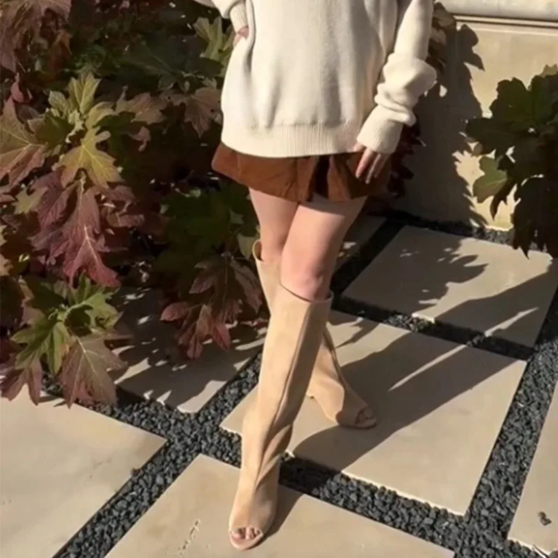 Women's Boots 2026 New Slouchy Knee High Boots Designer Open Toe Fashion Boots for Women New Wedge Heel Wide Calf Pull on Shoes
Women's Boots 2026 New Slouchy Knee High Boots Designer Open Toe Fashion Boots for Women New Wedge Heel Wide Calf Pull on Shoes