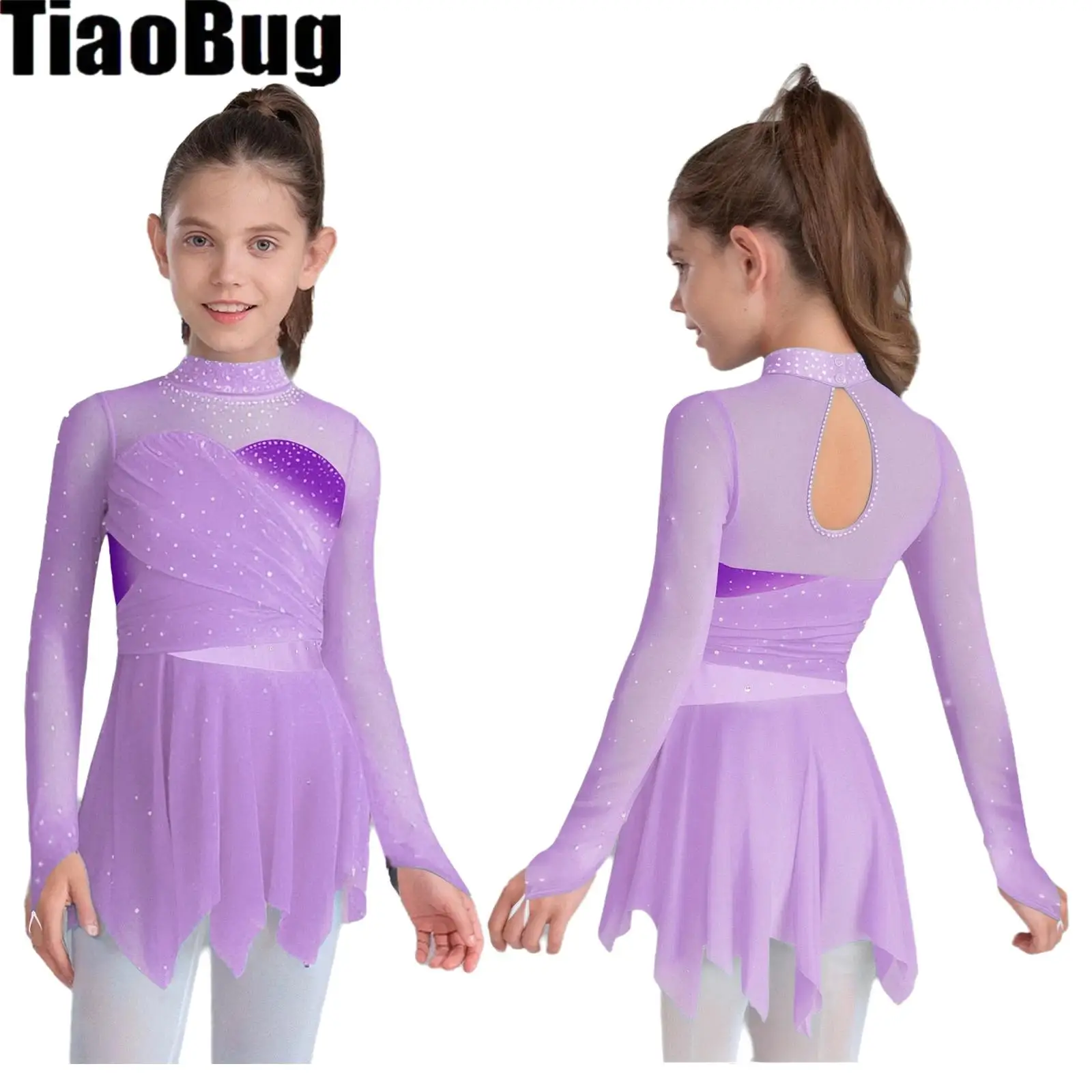 Kids Girls Lyrical Mesh Dance Dress Figure Skating Mock Neck Long Sleeves Sparkly Rhinestones Irregular Hem Ruched Costume
Kids Girls Lyrical Mesh Dance Dress Figure Skating Mock Neck Long Sleeves Sparkly Rhinestones Irregular Hem Ruched Costume