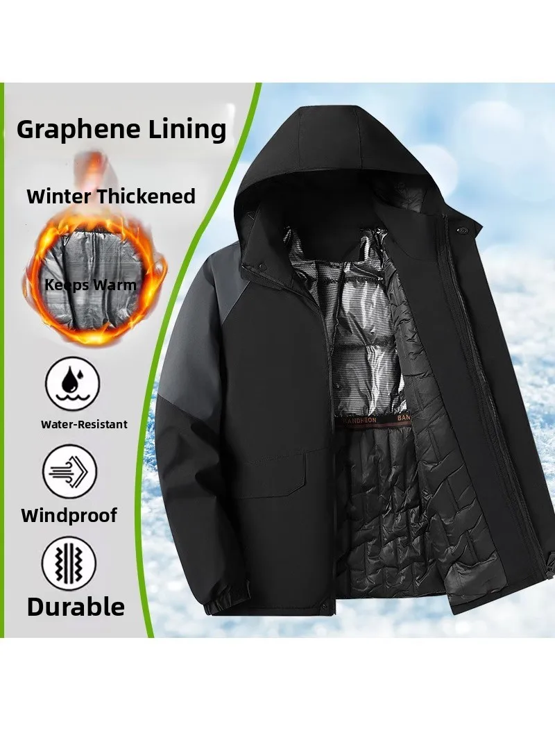 Men's Winter aphene Cotton Work Jaet Thi Warm Windproof Outerwear Coat Stand Fit Long Sve Removable Hat
Men's Winter aphene Cotton Work Jaet Thi Warm Windproof Outerwear Coat Stand Fit Long Sve Removable Hat