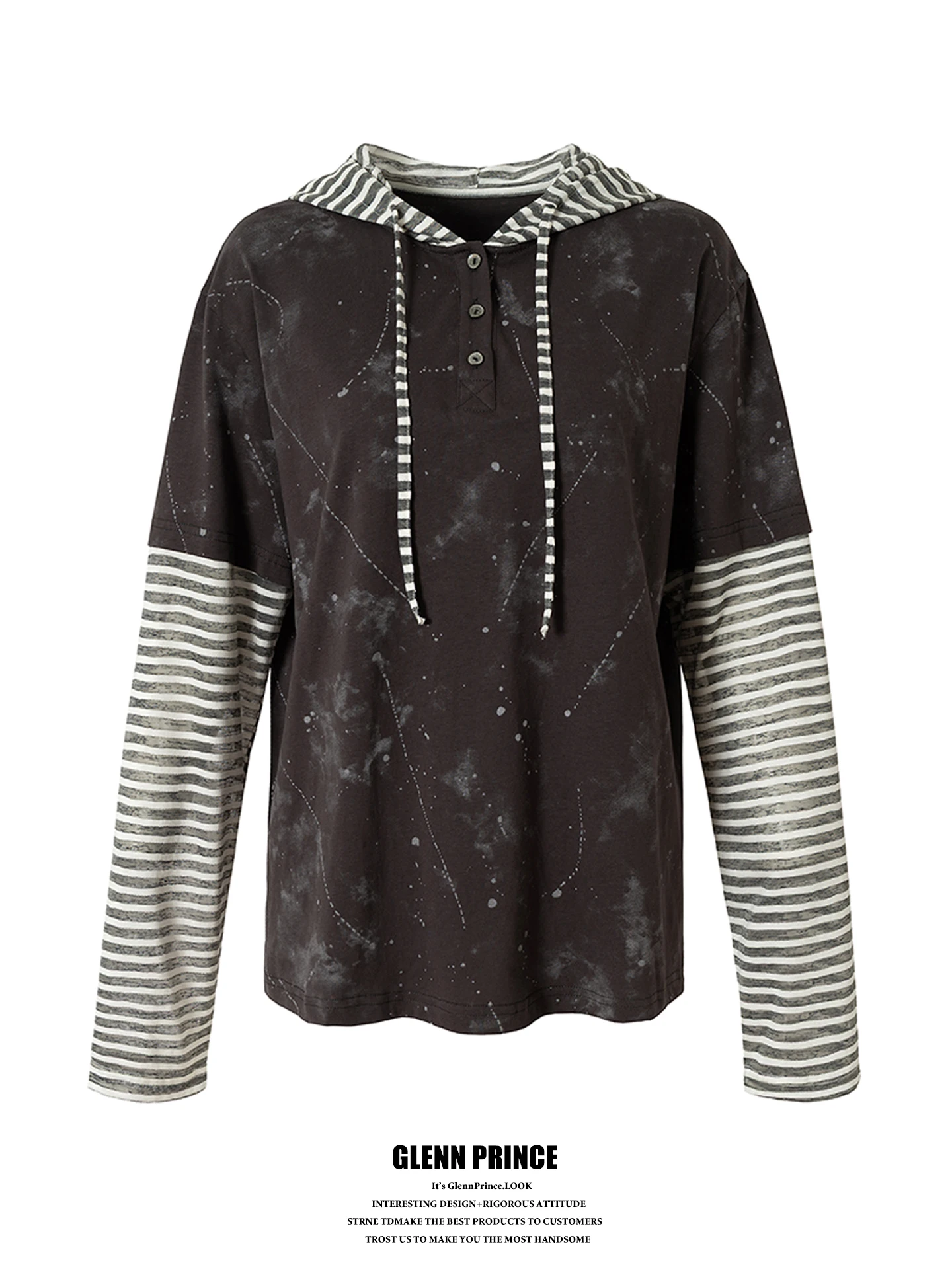 Street Style Men's Long Sleeve T-Shirt with Splattered Ink Stripe Design Retro American Vintage Two-Piece Look Hooded Y2K Top
Street Style Men's Long Sleeve T-Shirt with Splattered Ink Stripe Design Retro American Vintage Two-Piece Look Hooded Y2K Top